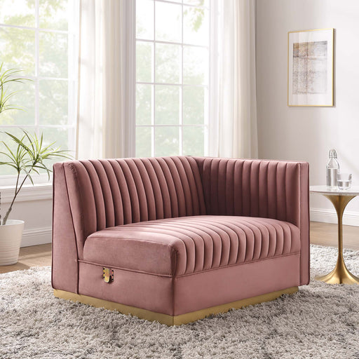 Sanguine Channel Tufted Performance Velvet Modular Sectional Sofa Right-Arm Chair - Modway \living\sectionals