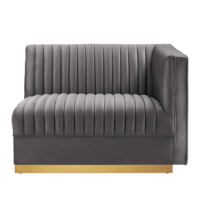 Sanguine Channel Tufted Performance Velvet Modular Sectional Sofa Right-Arm Chair - view 15
