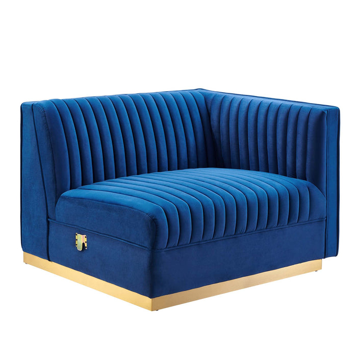 Sanguine Channel Tufted Performance Velvet Modular Sectional Sofa Right-Arm Chair - view 18