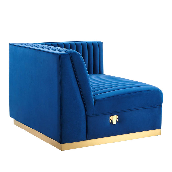 Sanguine Channel Tufted Performance Velvet Modular Sectional Sofa Right-Arm Chair - view 21