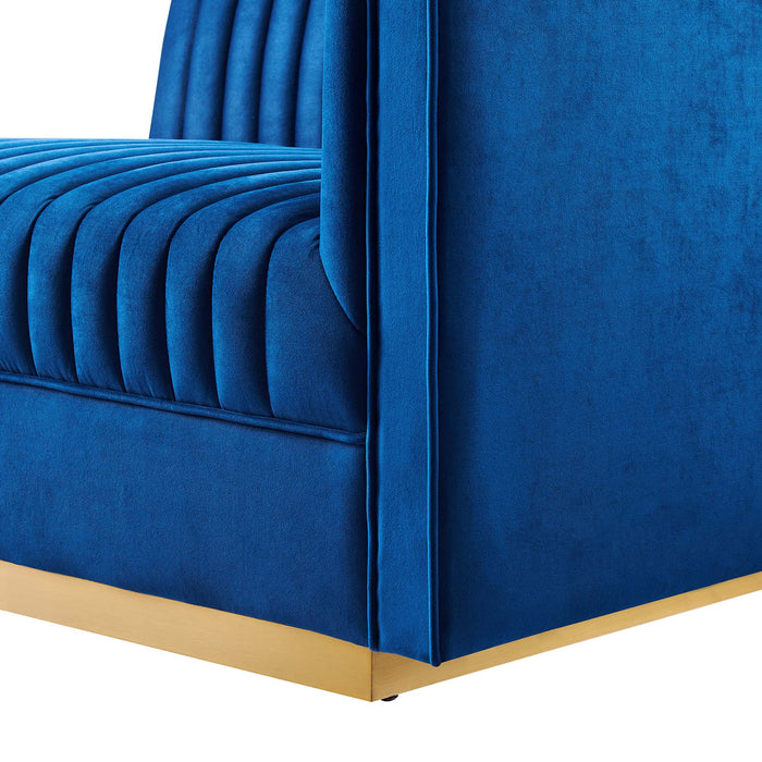Sanguine Channel Tufted Performance Velvet Modular Sectional Sofa Right-Arm Chair - view 24