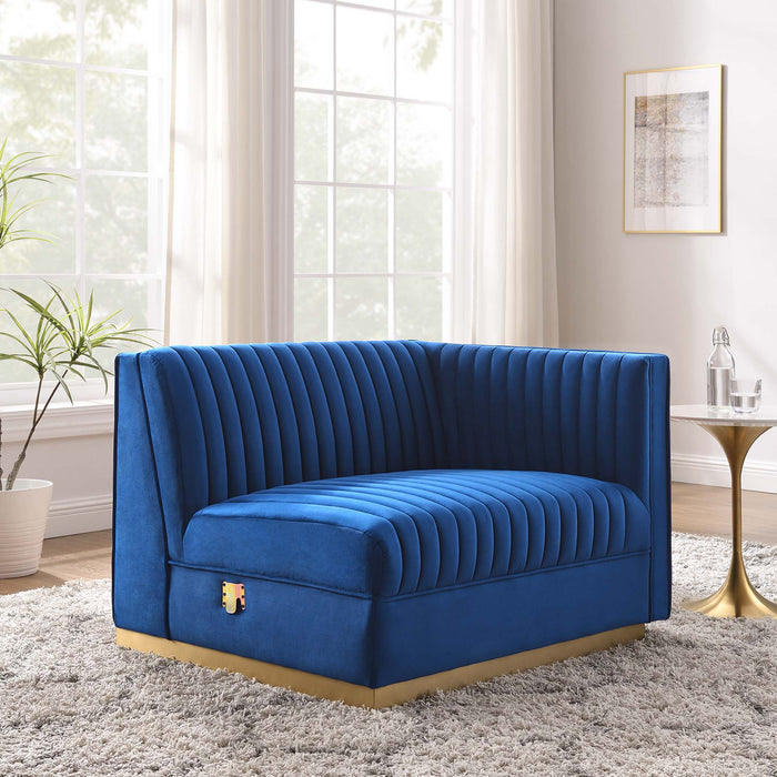 Sanguine Channel Tufted Performance Velvet Modular Sectional Sofa Right-Arm Chair - view 17