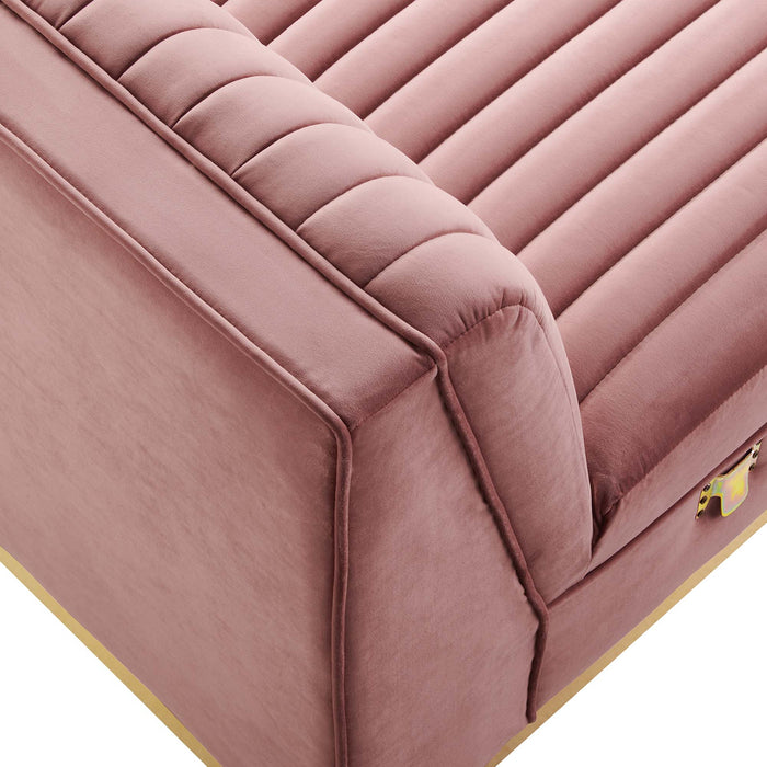 Modway Sanguine Channel Tufted Performance Velvet Modular Sectional Sofa Armless Chair - View 16