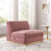 Modway Sanguine Channel Tufted Performance Velvet Modular Sectional Sofa Armless Chair - View 9