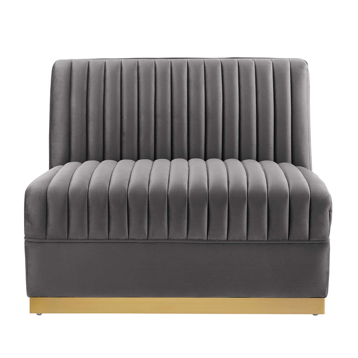 Modway Sanguine Channel Tufted Performance Velvet Modular Sectional Sofa Armless Chair - Features