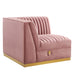 Sanguine Channel Tufted Performance Velvet Modular Sectional Sofa Left Corner Chair - alternate angle view