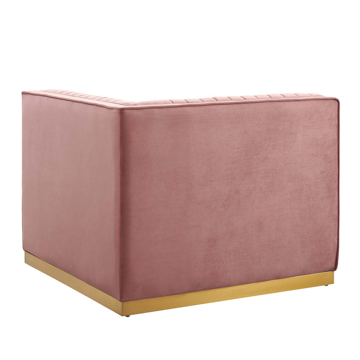 Sanguine Channel Tufted Performance Velvet Modular Sectional Sofa Left Corner Chair - view 6