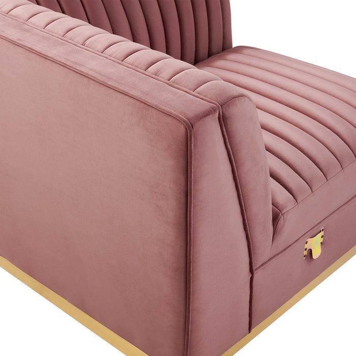 Sanguine Channel Tufted Performance Velvet Modular Sectional Sofa Left Corner Chair - view 8