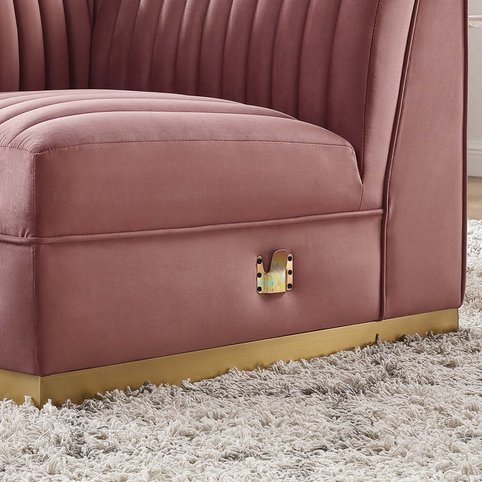 Sanguine Channel Tufted Performance Velvet Modular Sectional Sofa Left Corner Chair - in lifestyle setting