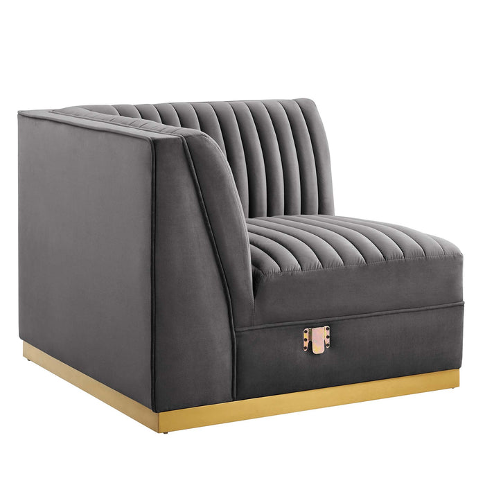 Sanguine Channel Tufted Performance Velvet Modular Sectional Sofa Left Corner Chair - view 10