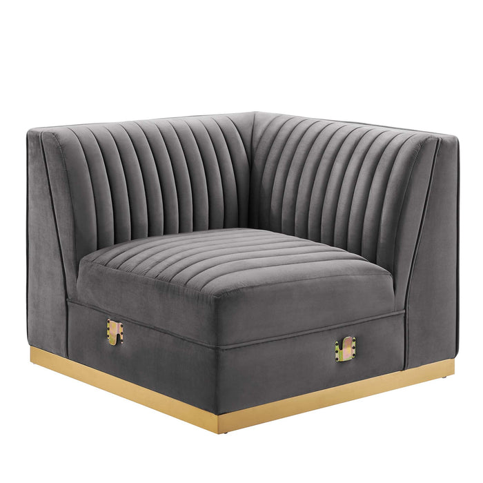 Sanguine Channel Tufted Performance Velvet Modular Sectional Sofa Left Corner Chair - view 13