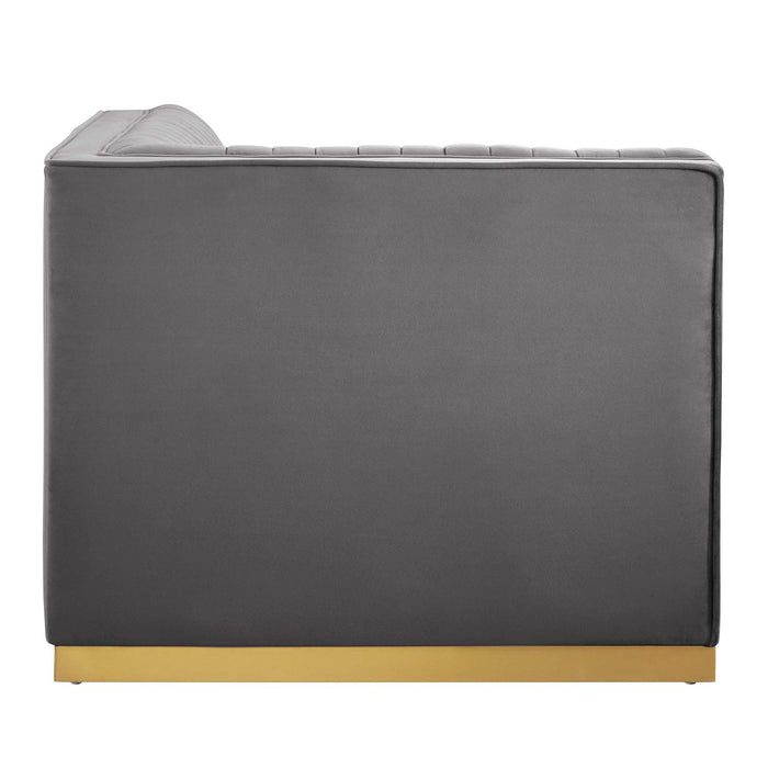 Sanguine Channel Tufted Performance Velvet Modular Sectional Sofa Left Corner Chair - view 14