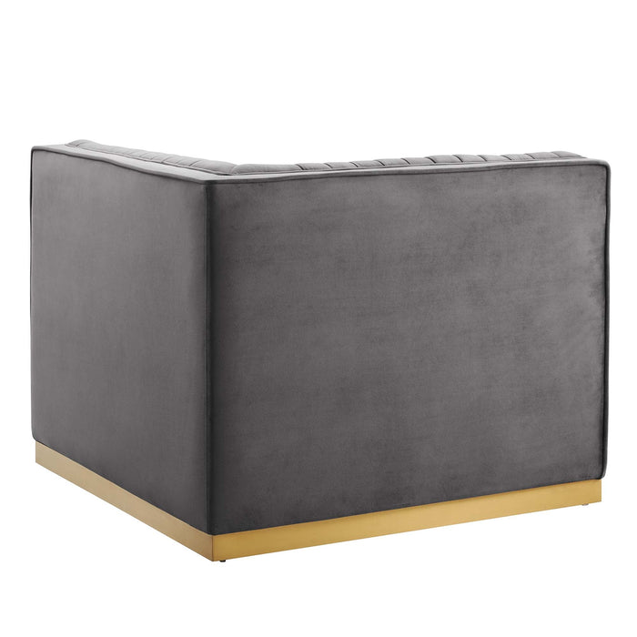 Sanguine Channel Tufted Performance Velvet Modular Sectional Sofa Left Corner Chair - view 15