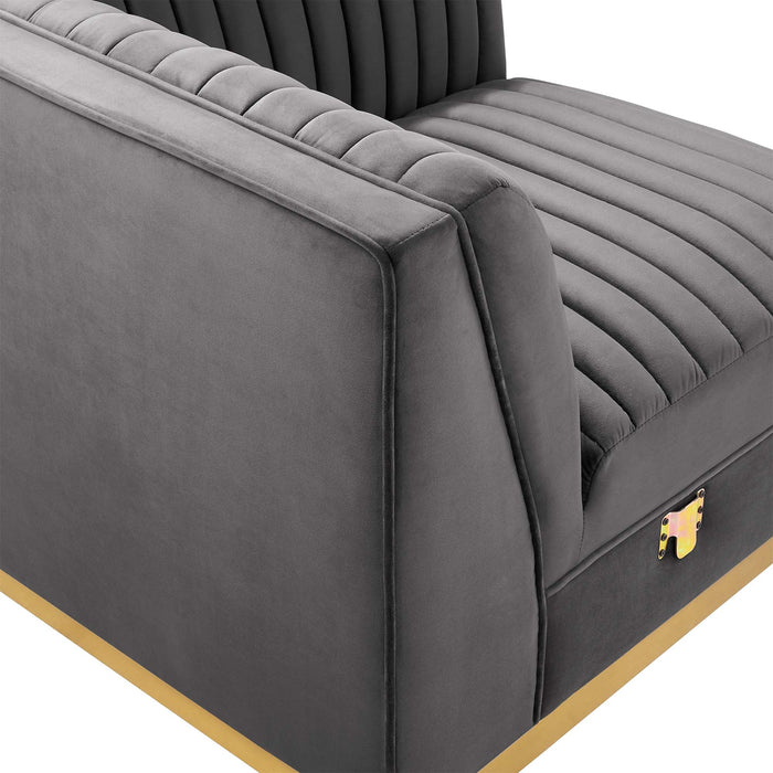 Sanguine Channel Tufted Performance Velvet Modular Sectional Sofa Left Corner Chair - view 16
