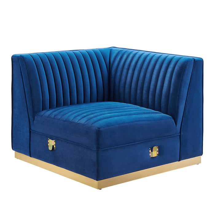 Sanguine Channel Tufted Performance Velvet Modular Sectional Sofa Left Corner Chair - view 21