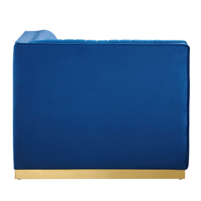 Sanguine Channel Tufted Performance Velvet Modular Sectional Sofa Left Corner Chair - view 22