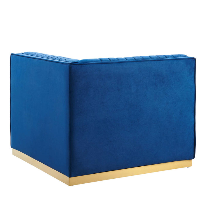 Sanguine Channel Tufted Performance Velvet Modular Sectional Sofa Left Corner Chair - view 23