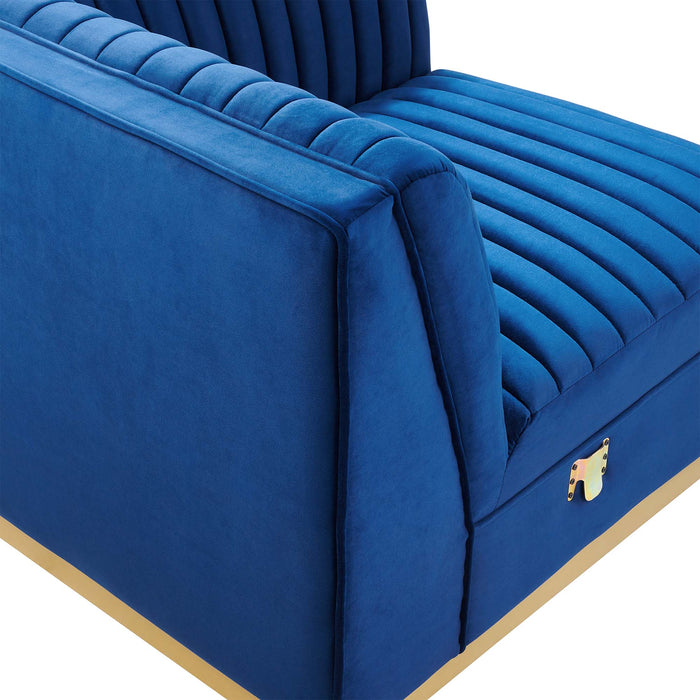 Sanguine Channel Tufted Performance Velvet Modular Sectional Sofa Left Corner Chair - view 24