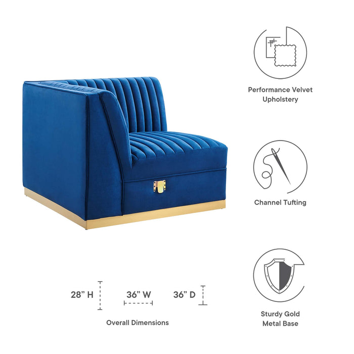 Sanguine Channel Tufted Performance Velvet Modular Sectional Sofa Left Corner Chair - view 19