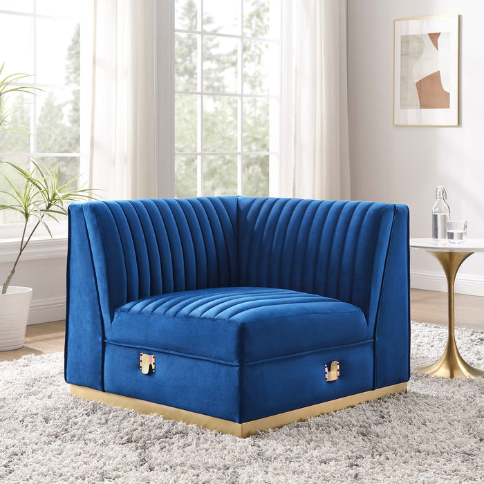 Sanguine Channel Tufted Performance Velvet Modular Sectional Sofa Left Corner Chair - view 17