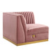 Sanguine Channel Tufted Performance Velvet Modular Sectional Sofa Right Corner Chair - alternate angle view