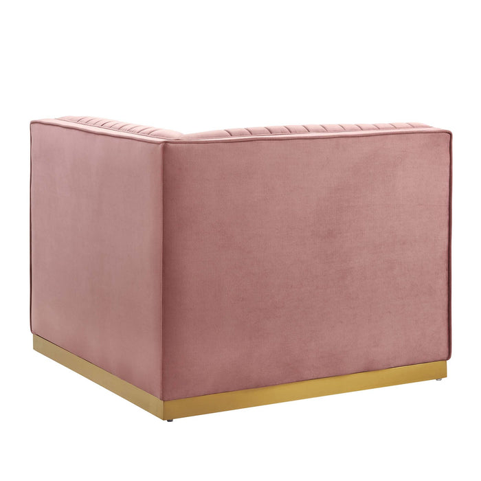 Sanguine Channel Tufted Performance Velvet Modular Sectional Sofa Right Corner Chair - view 7