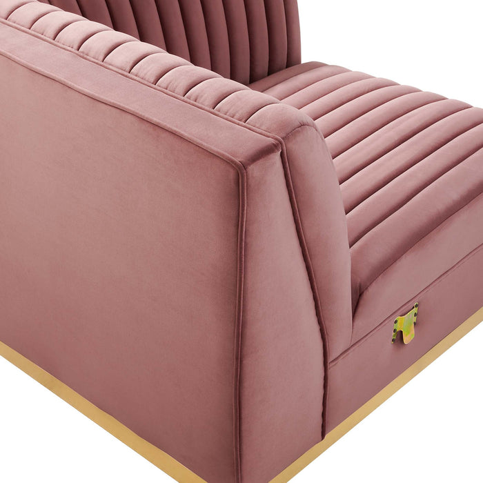 Sanguine Channel Tufted Performance Velvet Modular Sectional Sofa Right Corner Chair - view 8