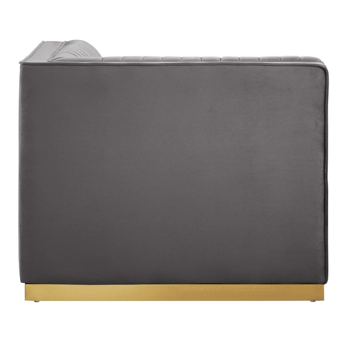 Sanguine Channel Tufted Performance Velvet Modular Sectional Sofa Right Corner Chair - view 14