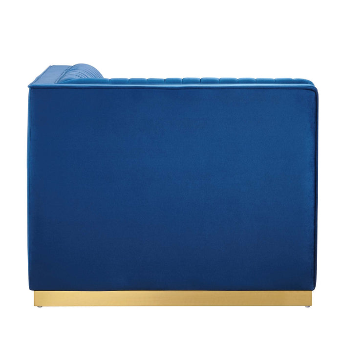 Sanguine Channel Tufted Performance Velvet Modular Sectional Sofa Right Corner Chair - view 23