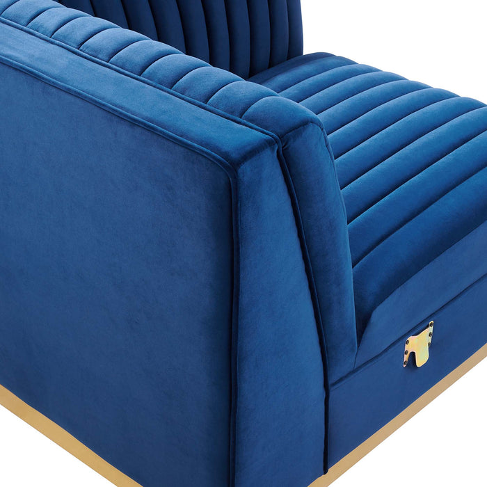 Sanguine Channel Tufted Performance Velvet Modular Sectional Sofa Right Corner Chair - view 24