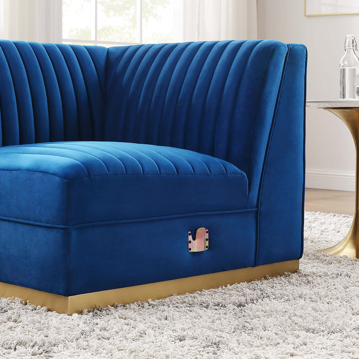 Sanguine Channel Tufted Performance Velvet Modular Sectional Sofa Right Corner Chair - view 20