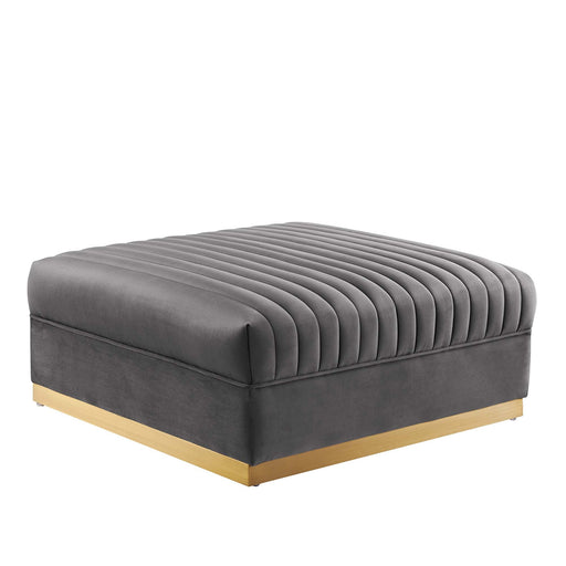 Modway Sanguine Channel Tufted Performance Velvet Modular Sectional Sofa Ottoman Living Room Furniture - View 17