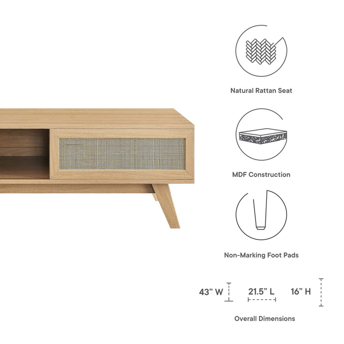 Modway Soma Coffee Table Living Room Furniture in Brown - Side View