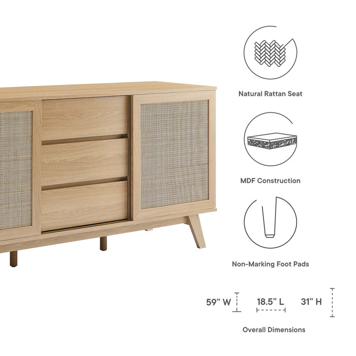 Modway Soma 59" Sideboard Living Room Furniture in Brown - Detail View
