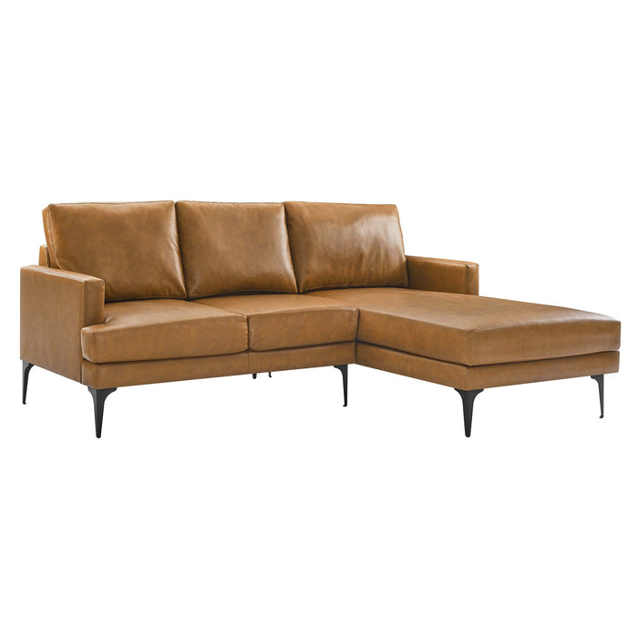 Evermore Right-Facing Vegan Leather Sectional Sofa - alternate angle view