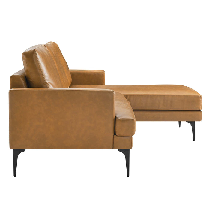 Evermore Right-Facing Vegan Leather Sectional Sofa - view 5