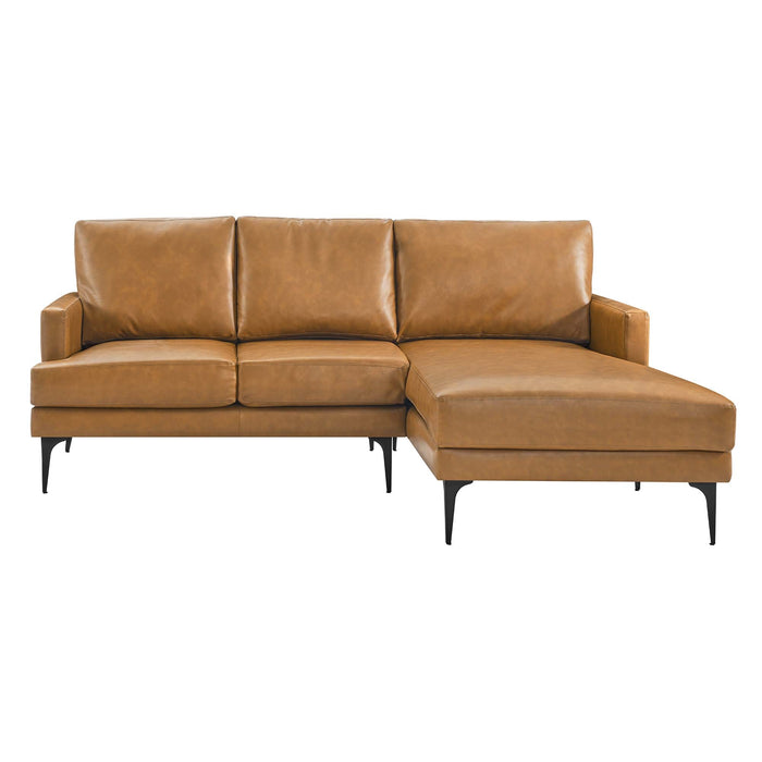 Evermore Right-Facing Vegan Leather Sectional Sofa - view 7