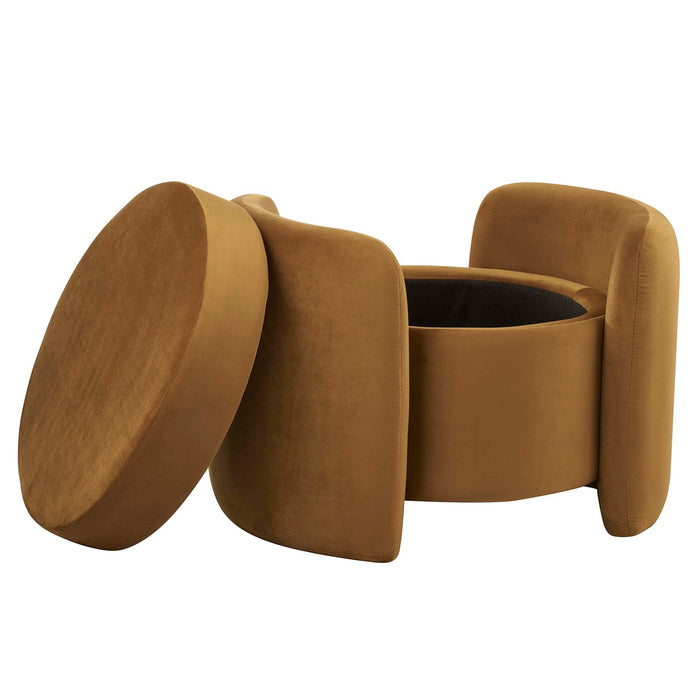 Modway Nebula Upholstered Performance Velvet Ottoman Living Room Furniture - Close-Up