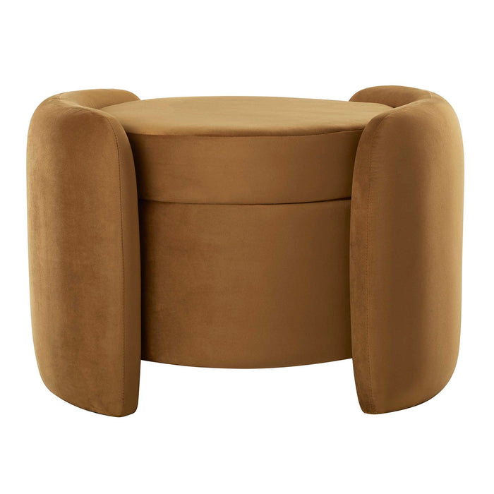 Modway Nebula Upholstered Performance Velvet Ottoman Living Room Furniture - Dimensions