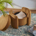 Modway Nebula Upholstered Performance Velvet Ottoman Living Room Furniture in Blue - Detail View