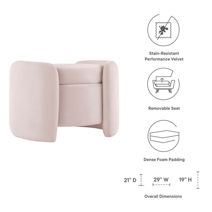 Modway Nebula Upholstered Performance Velvet Ottoman Living Room Furniture - View 20