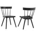 Modway Sutter Wood Dining Side Chair Set of 2 in Black