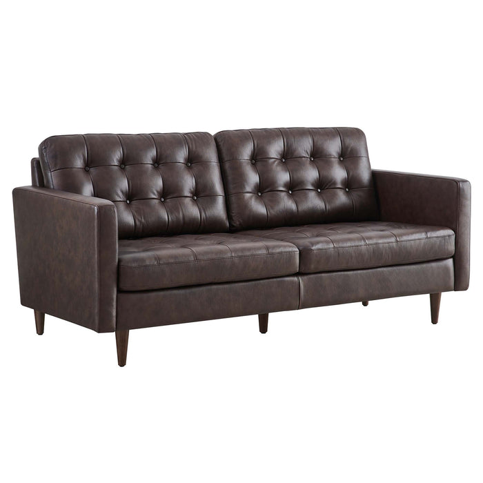 Exalt Tufted Leather Sofa - alternate angle view