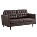 Exalt Tufted Leather Loveseat - alternate angle view