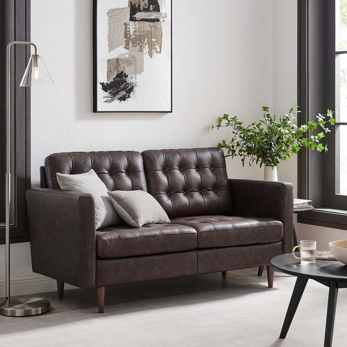 Exalt Tufted Leather Loveseat - Modway \living\loveseats