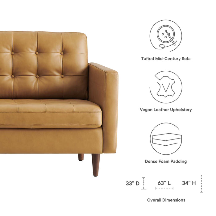 Exalt Tufted Leather Loveseat - view 11