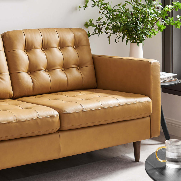 Exalt Tufted Leather Loveseat - view 12