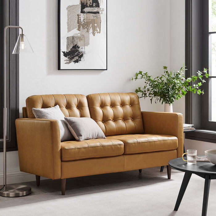 Exalt Tufted Leather Loveseat - view 9