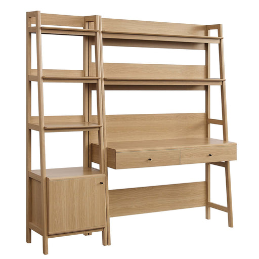 Bixby 2-Piece Wood Office Desk and Bookshelf - alternate angle view