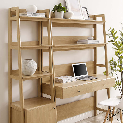 Bixby 2-Piece Wood Office Desk and Bookshelf - Modway \living\bookshelves